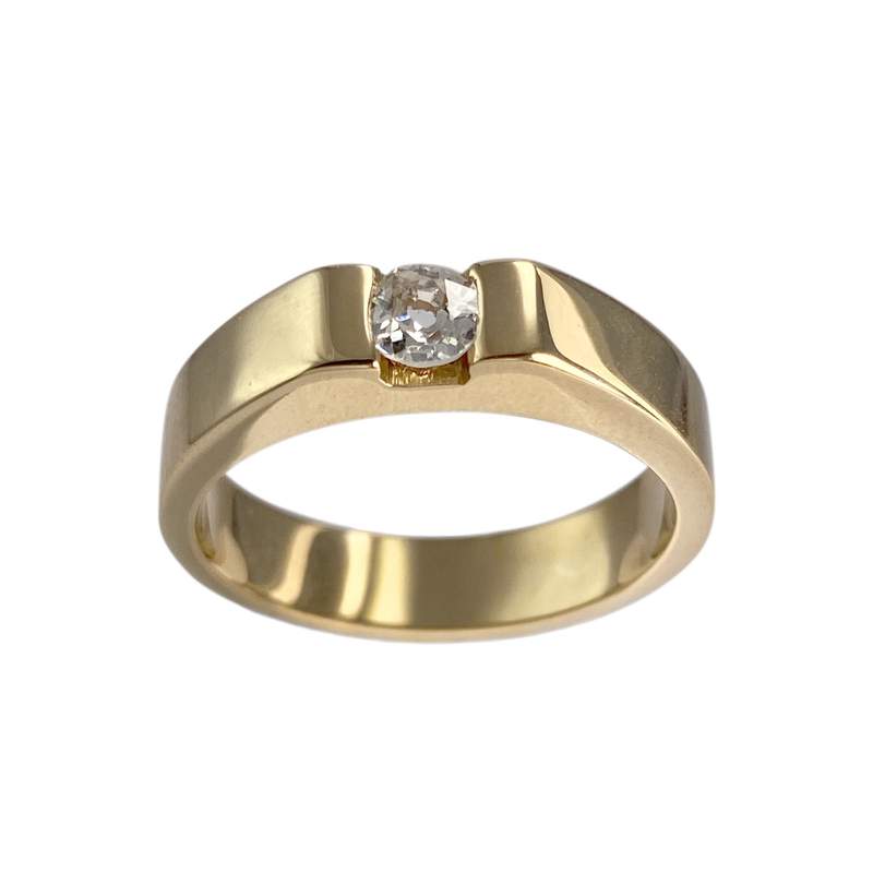 Solitaire d'occasion or 750 jaune diamant - vue 1