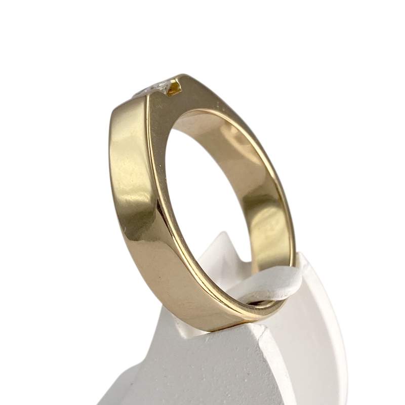 Solitaire d'occasion or 750 jaune diamant - vue 2