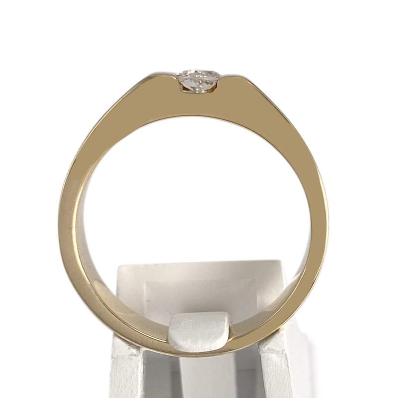 Solitaire d'occasion or 750 jaune diamant - vue 3