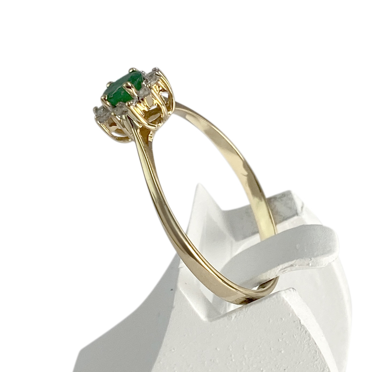 Bague d'occasion or 750 jaune diamant emeraude - vue 2
