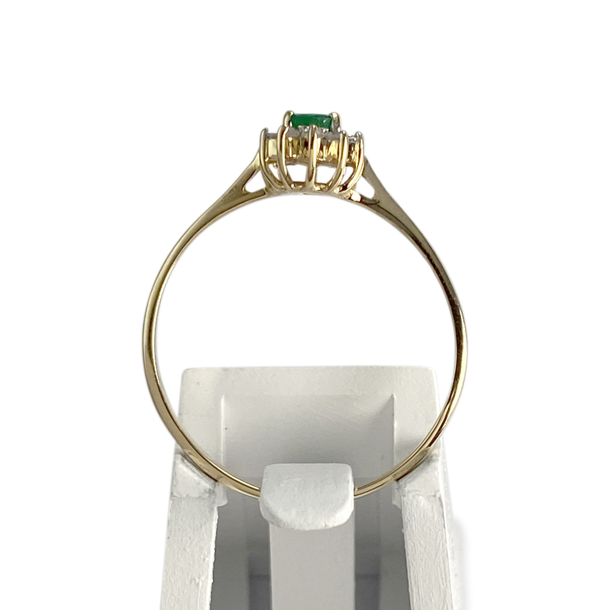 Bague d'occasion or 750 jaune diamant emeraude - vue 3