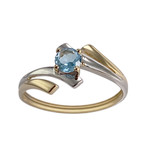 Solitaire d'occasion  or 750 2 tons topaze traitée - vue 1