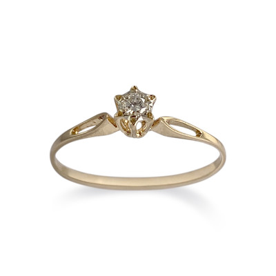 Bague d'occasion or 750 jaune diamant - vue 1
