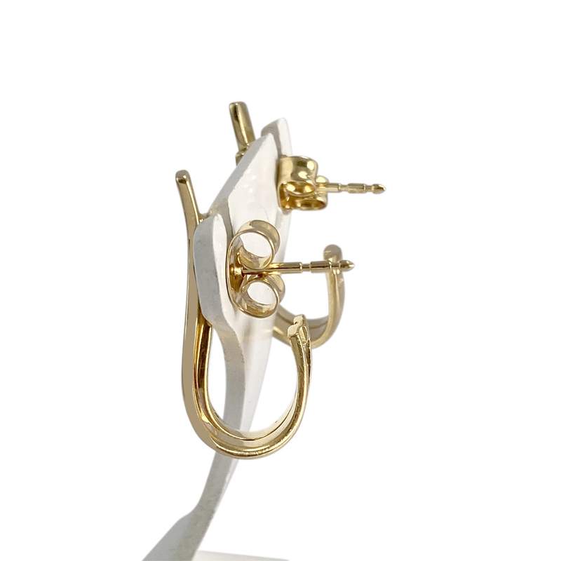 Boucles d'oreilles d'occasion 2 ors 750 diamants - vue 2