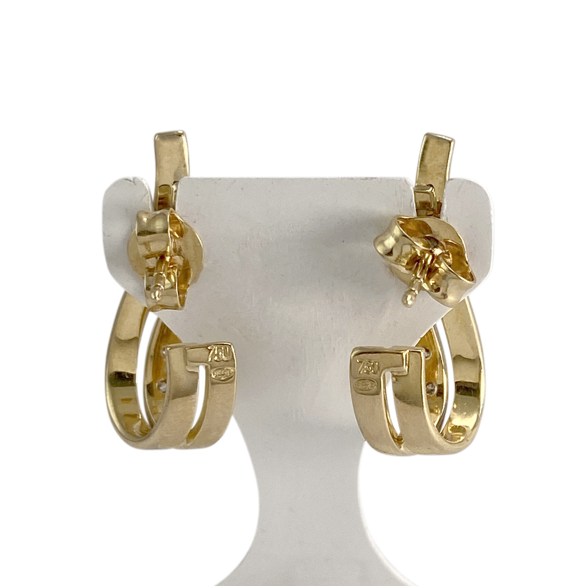 Boucles d'oreilles d'occasion 2 ors 750 diamants - vue 3