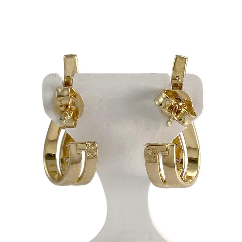Boucles d'oreilles d'occasion 2 ors 750 diamants - vue 3