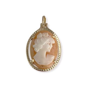 Tweedehands gouden hanger 750 geel camee