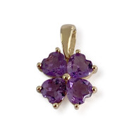 Pre-owned 750 yellow gold amethyst pendant