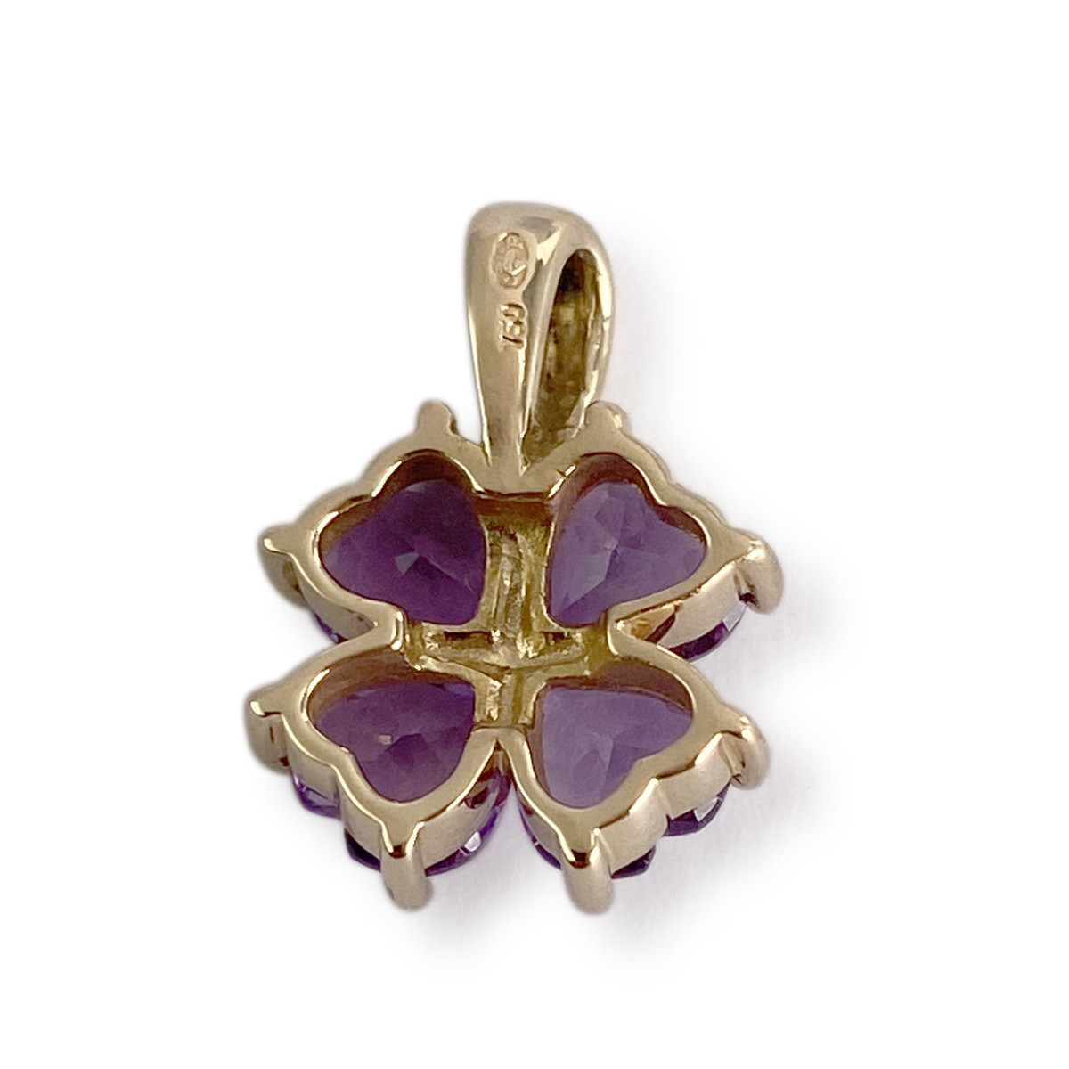 Tweedehands hanger van 750 geelgoud met amethist - afbeelding 2