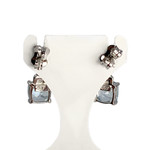 Boucles d'oreilles d'occasion or 375 blanc diamants topazes sky blue traitées - vue 3