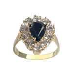 Bague d'occasion or 750 jaune saphir zirconias - vue 1