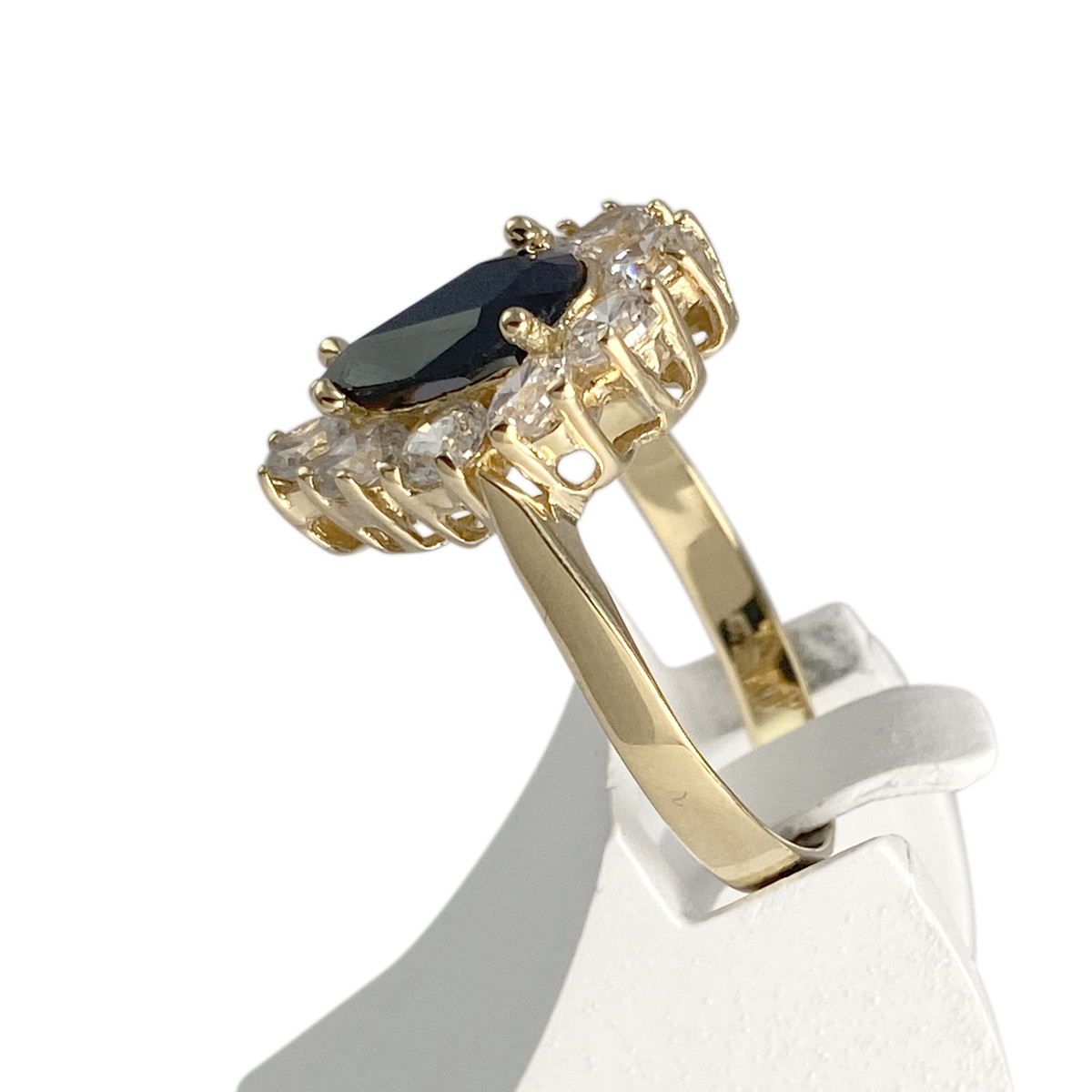 Bague d'occasion or 750 jaune saphir zirconias - vue 2