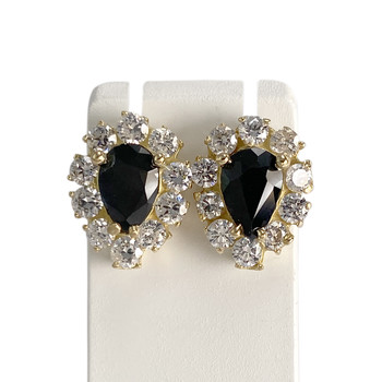 Boucles d'oreilles d'occasion or 750 jaune saphirzirconias