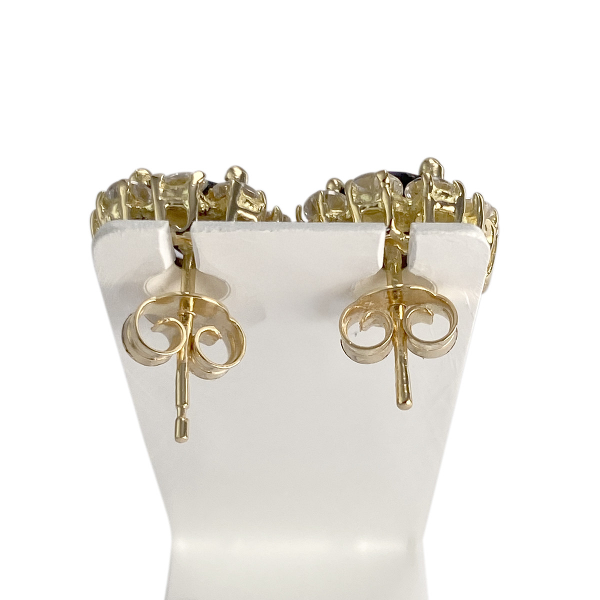 Boucles d'oreilles d'occasion or 750 jaune saphirzirconias - vue 3