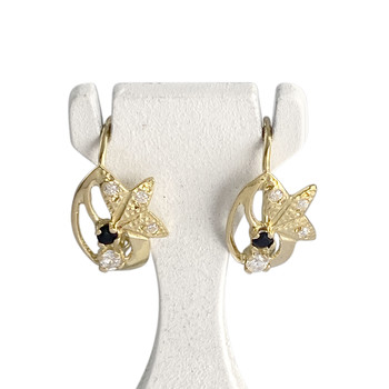 Boucles d'oreilles d'occasion or 750 jaunezirconiaszirconias