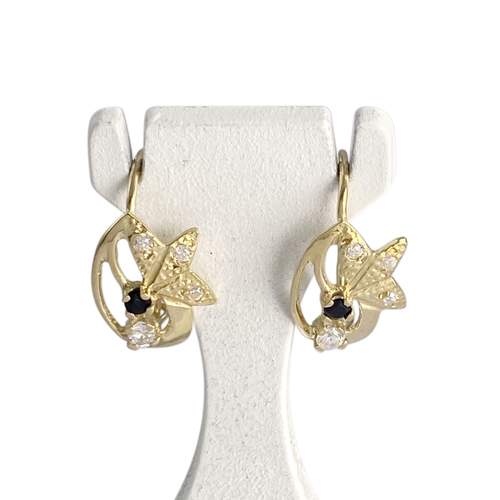 Boucles d'oreilles d'occasion or 750 jaunezirconiaszirconias
