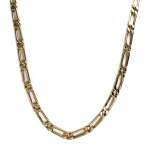 Tweedehands ketting van 750 geelgoud met paardenmotief en afwisselende schakels, 52,5 cm - afbeelding 1