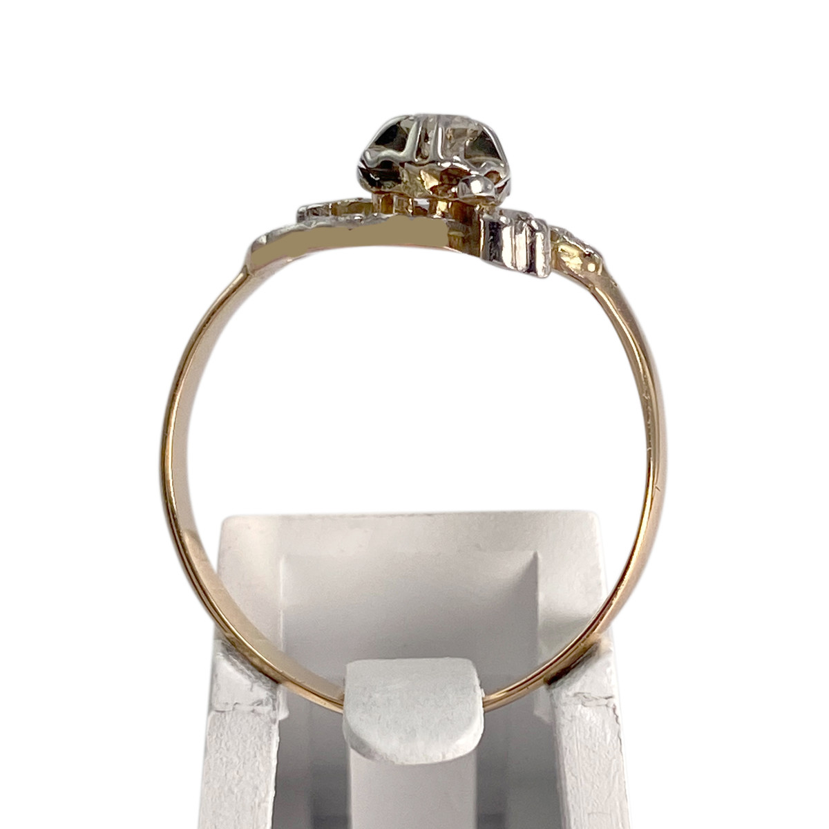 Bague d'occasion  or 750 2 tons diamants - vue 3