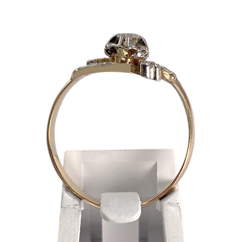 Bague d'occasion  or 750 2 tons diamants - vue 3