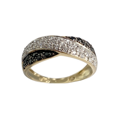Bague d'occasion or 750 jaune zirconias