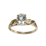 Bague d'occasion or 750 jaune aigue marine - vue 1