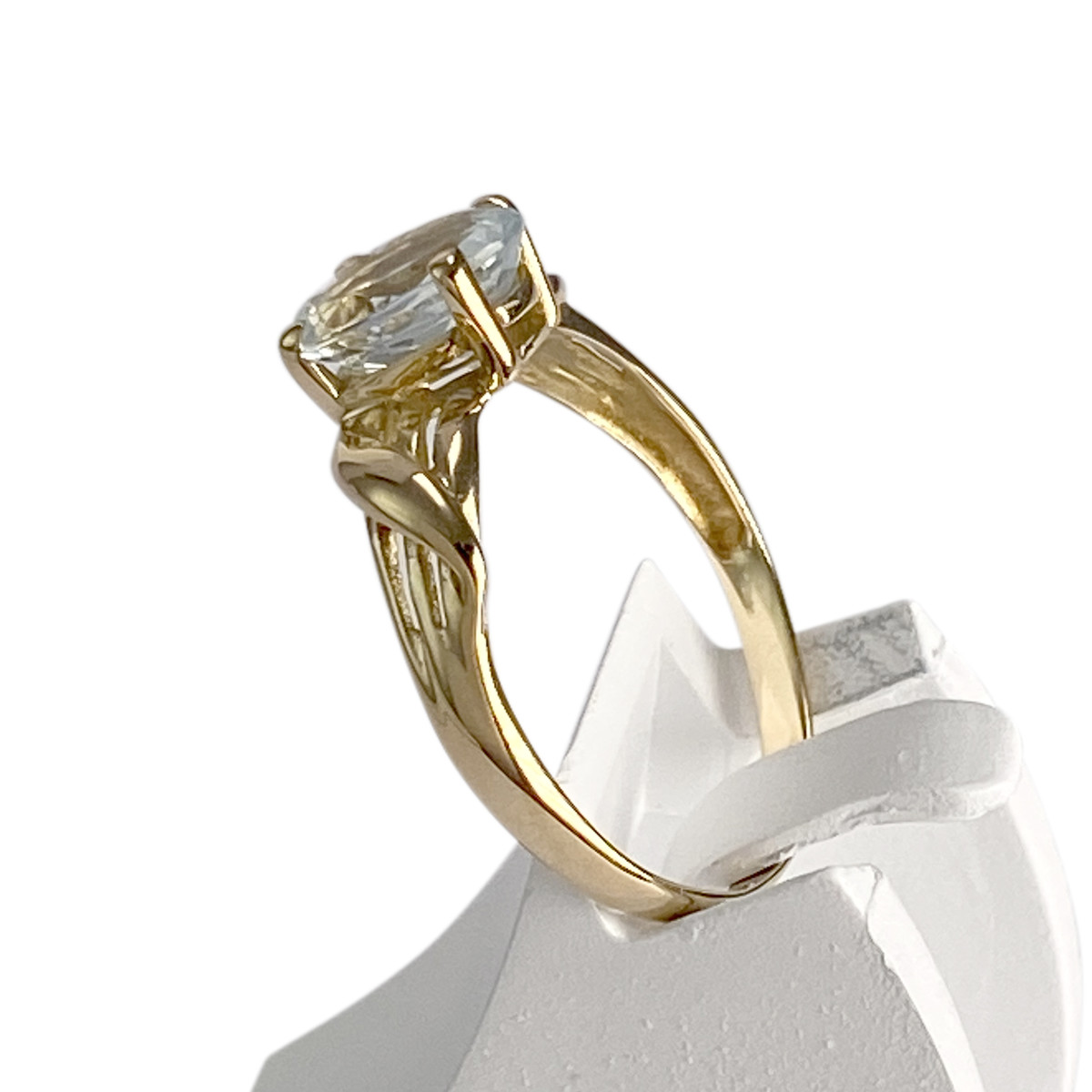 Bague d'occasion or 750 jaune aigue marine - vue 2