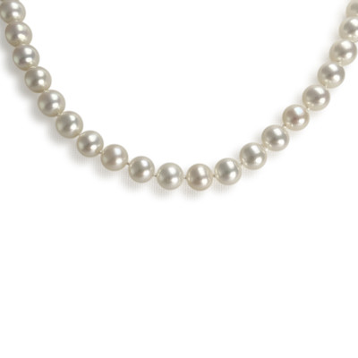 Collier d'occasion or 750 jaune choker perle de culture