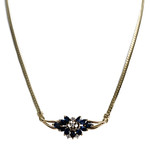 Collier d'occasion or 750 jaune saphir diamant - vue 1