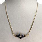 Collier d'occasion or 750 jaune saphir diamant - vue 2