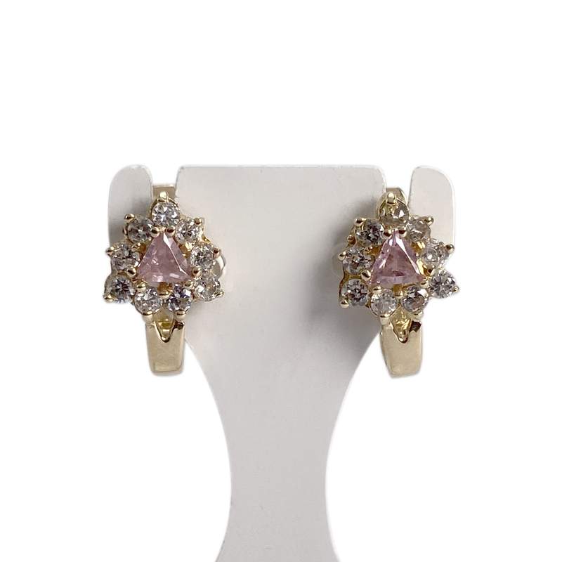 Boucles d'oreilles d'occasion or 585 jaunezirconiaszirconias - vue 1