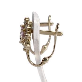 Boucles d'oreilles d'occasion or 585 jaunezirconiaszirconias