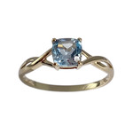 Bague d'occasion or 375 jaune topaze bleue traitée - vue 1
