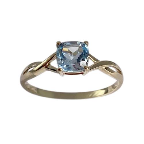 Bague d'occasion or 375 jaune topaze bleue traitée