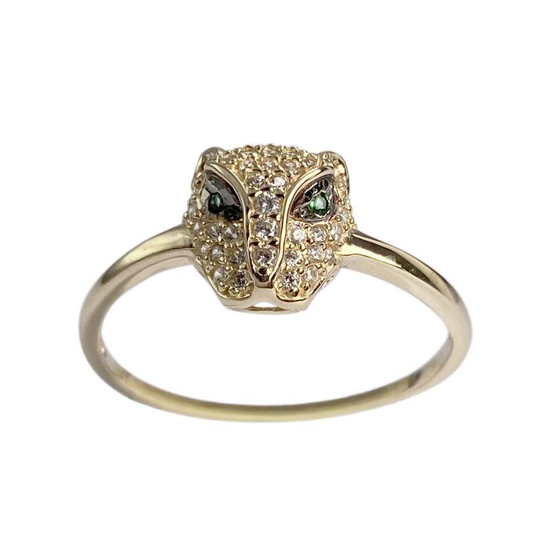 Bague d'occasion or 375 jaune léopard zirconias - vue 1