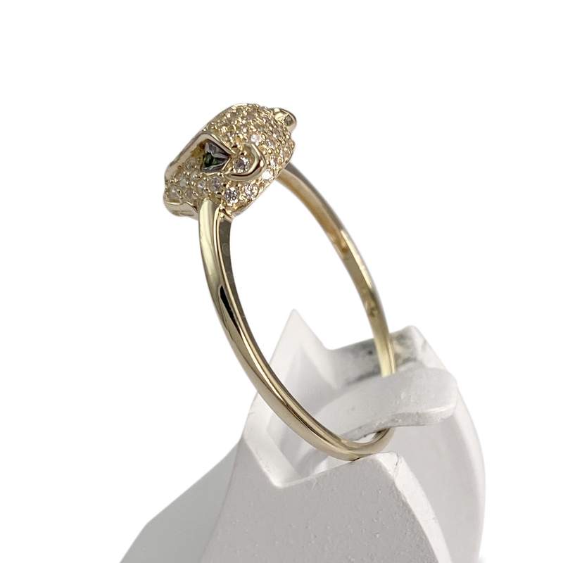 Bague d'occasion or 375 jaune léopard zirconias - vue 2