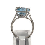 Bague d'occasion or 375 blanc topaze traitée swiss blue diamant - vue 3