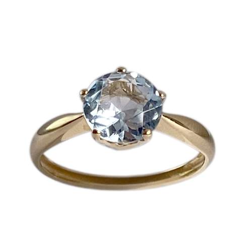 Bague d'occasion or 750 jaune topaze bleue traitée