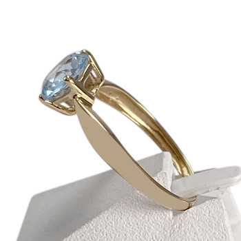 Bague d'occasion or 750 jaune topaze bleue traitée