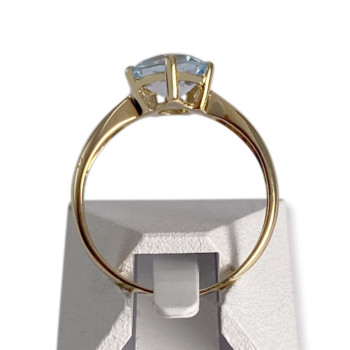 Bague d'occasion or 750 jaune topaze bleue traitée - vue 3