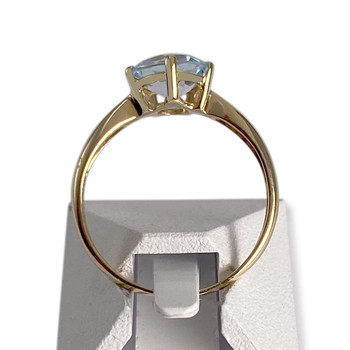 Bague d'occasion or 750 jaune topaze bleue traitée