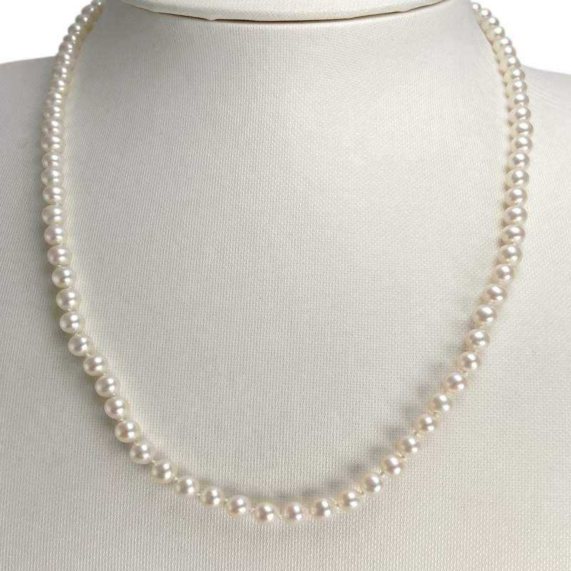 Collier d'occasion or 750 jaune chocker perle de culture de chine - vue 2