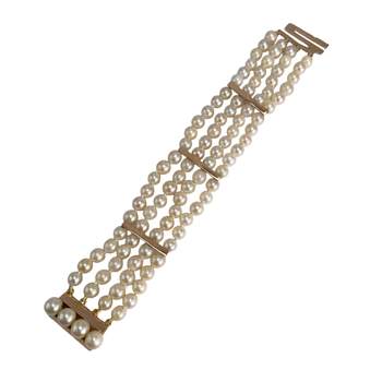 Bracelet d'occasion or 750 jaune perle de culture
