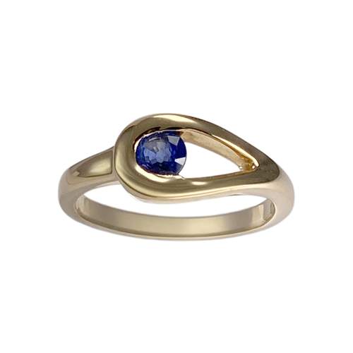 Second-hand gold 750 yellow sapphire ring
