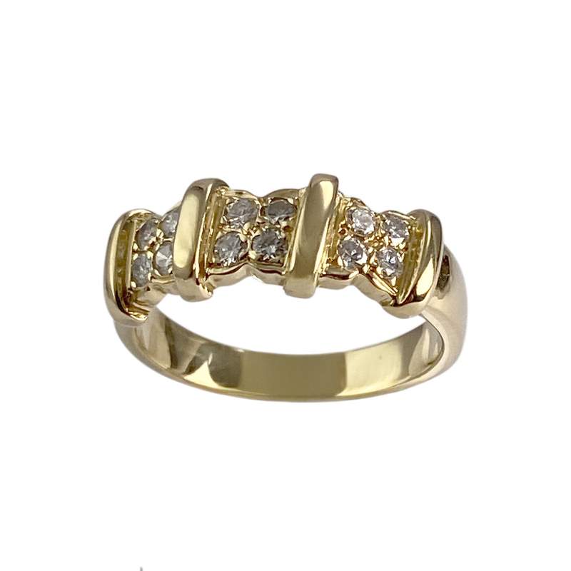 Bague d'occasion or 750 jaune diamants - vue 1