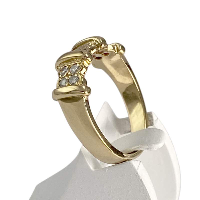 Bague d'occasion or 750 jaune diamants - vue 2