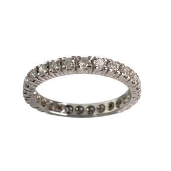 Tweedehands goud 750 witte diamanten ring