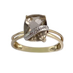 Bague d'occasion or 750 2 tons diamant quartz fumé - vue 1