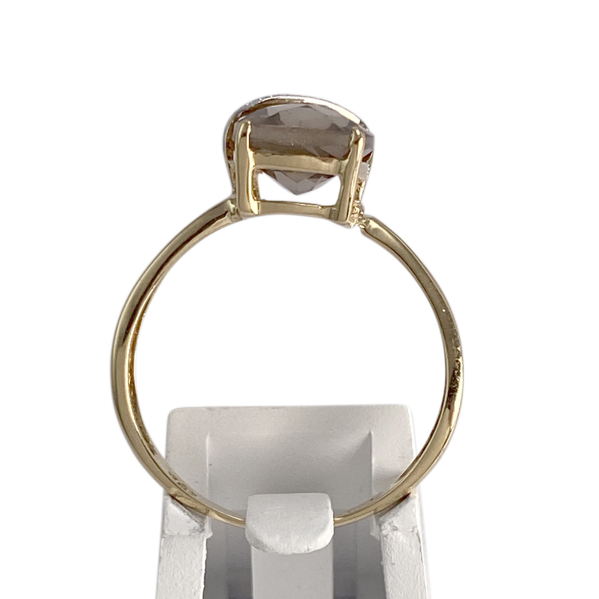 Bague d'occasion or 750 2 tons diamant quartz fumé - vue 3