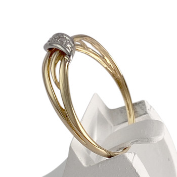 Bague d'occasion  or 750 2 tons diamants