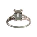 Bague d'occasion or 375 blanc quartz diamants - vue 1